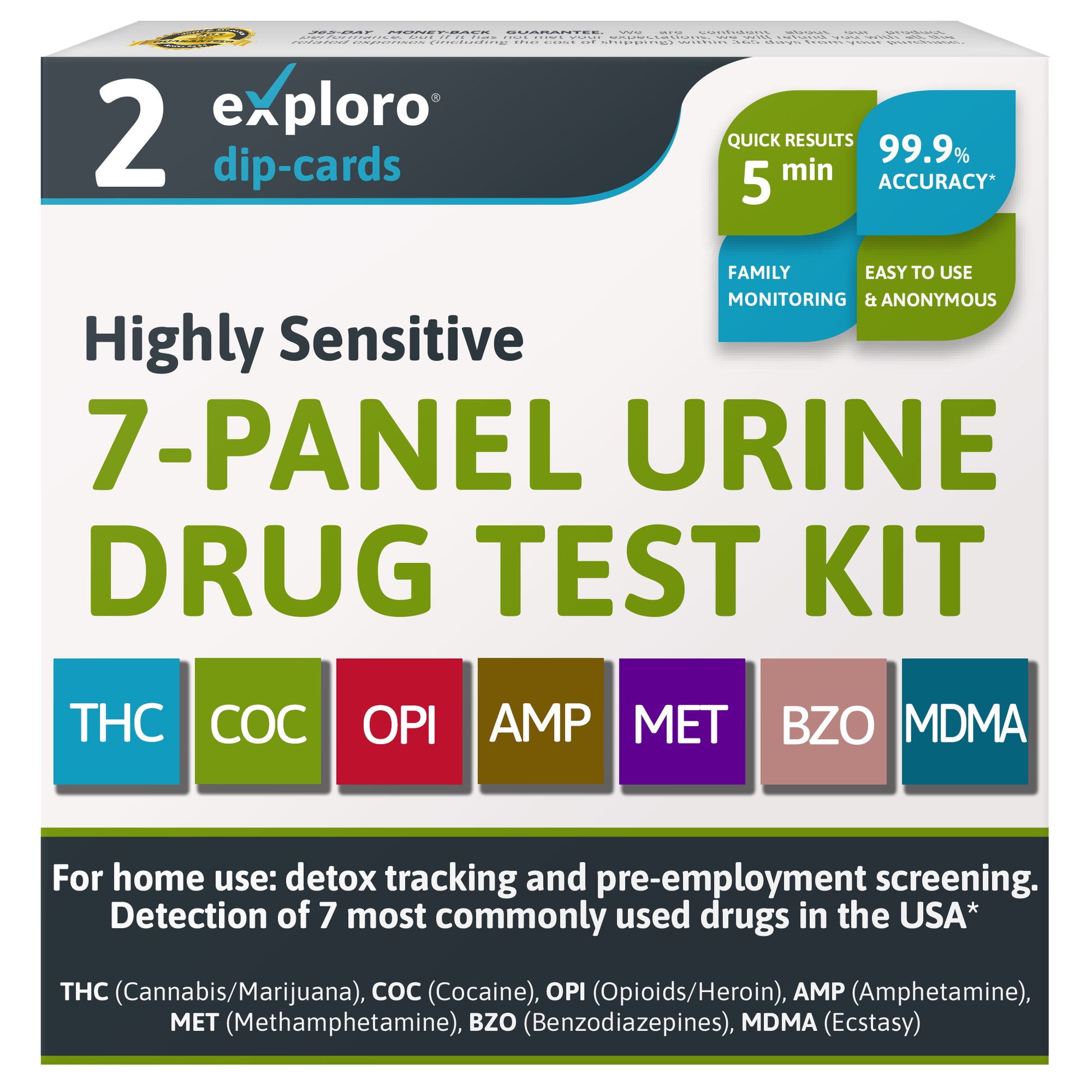 Exploro 7 panel drug test kit for all drugs