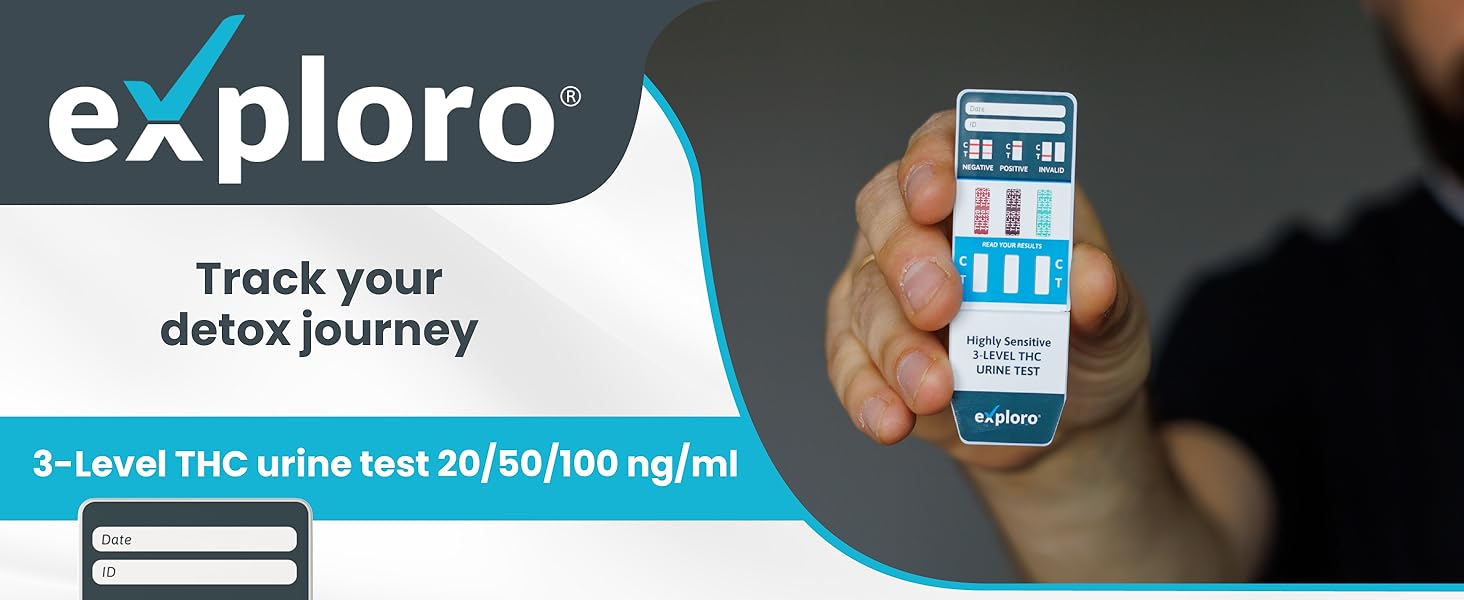 Exploro - 3 Level THC Marijuana Test Strips for Detox track pre-employment screening test de drogas