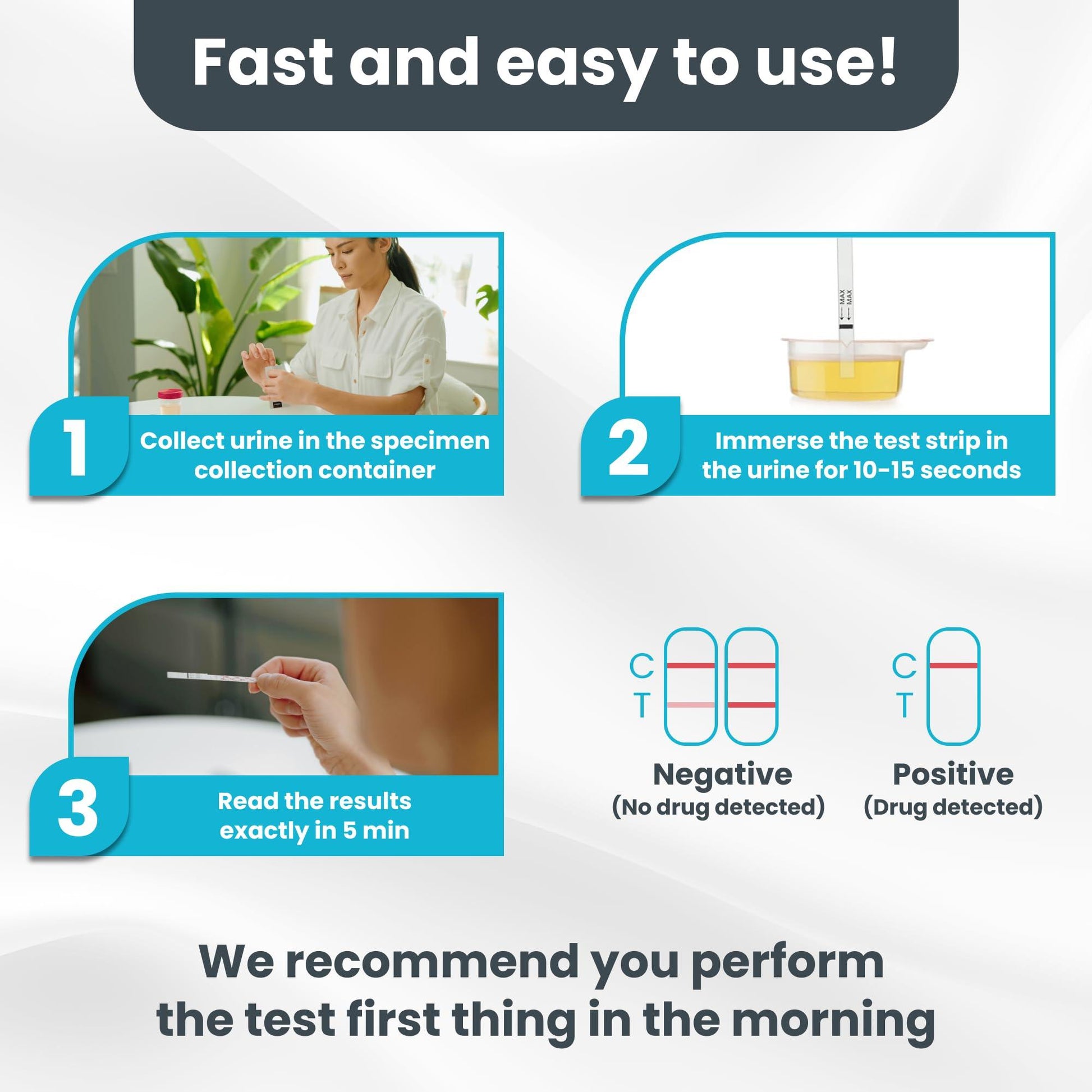 THC Urine Drug Test Kit, 15 Strips, 50 ng/ml - Exploro