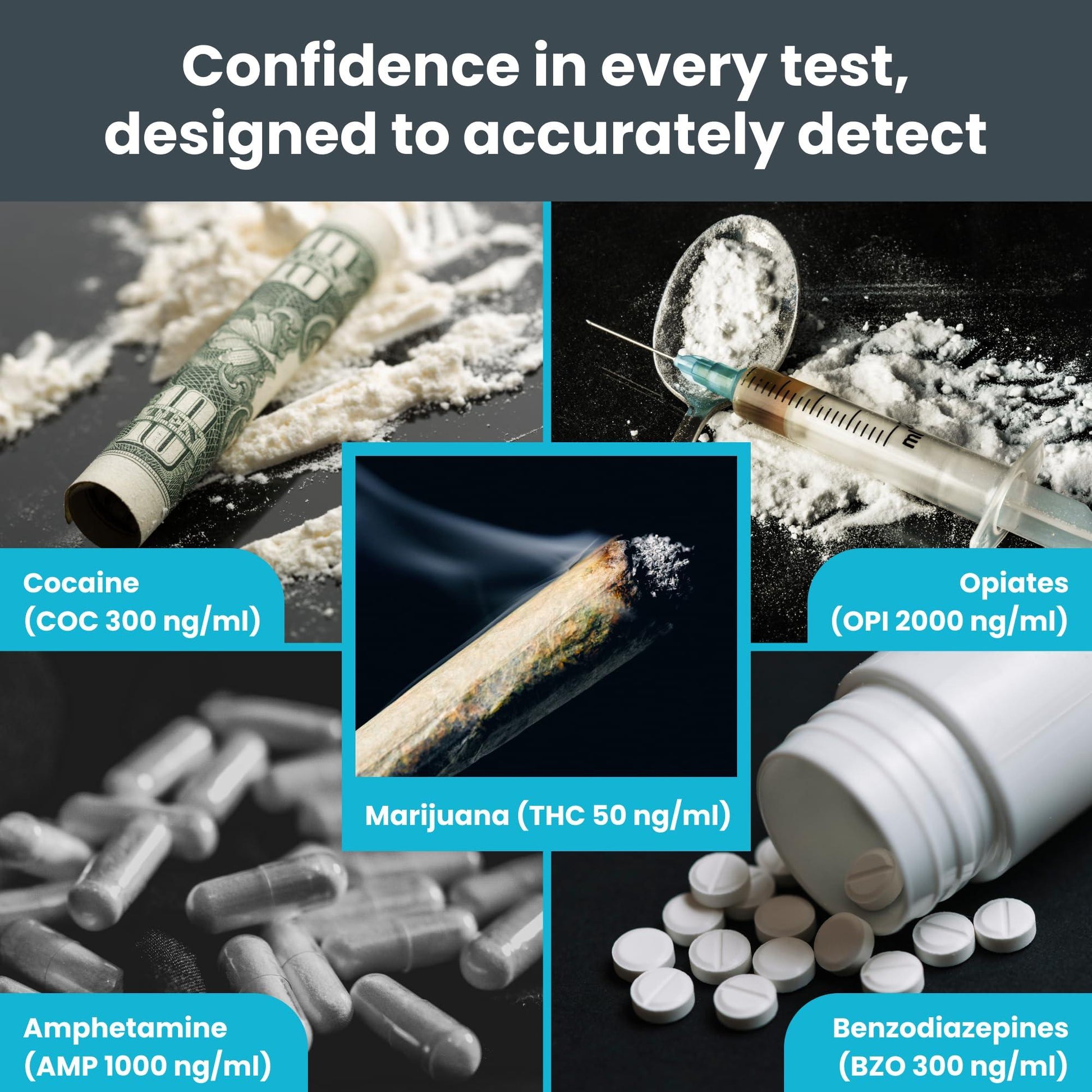 5-Panel Urine Drug Test. 5 Dip-Cards - Exploro
