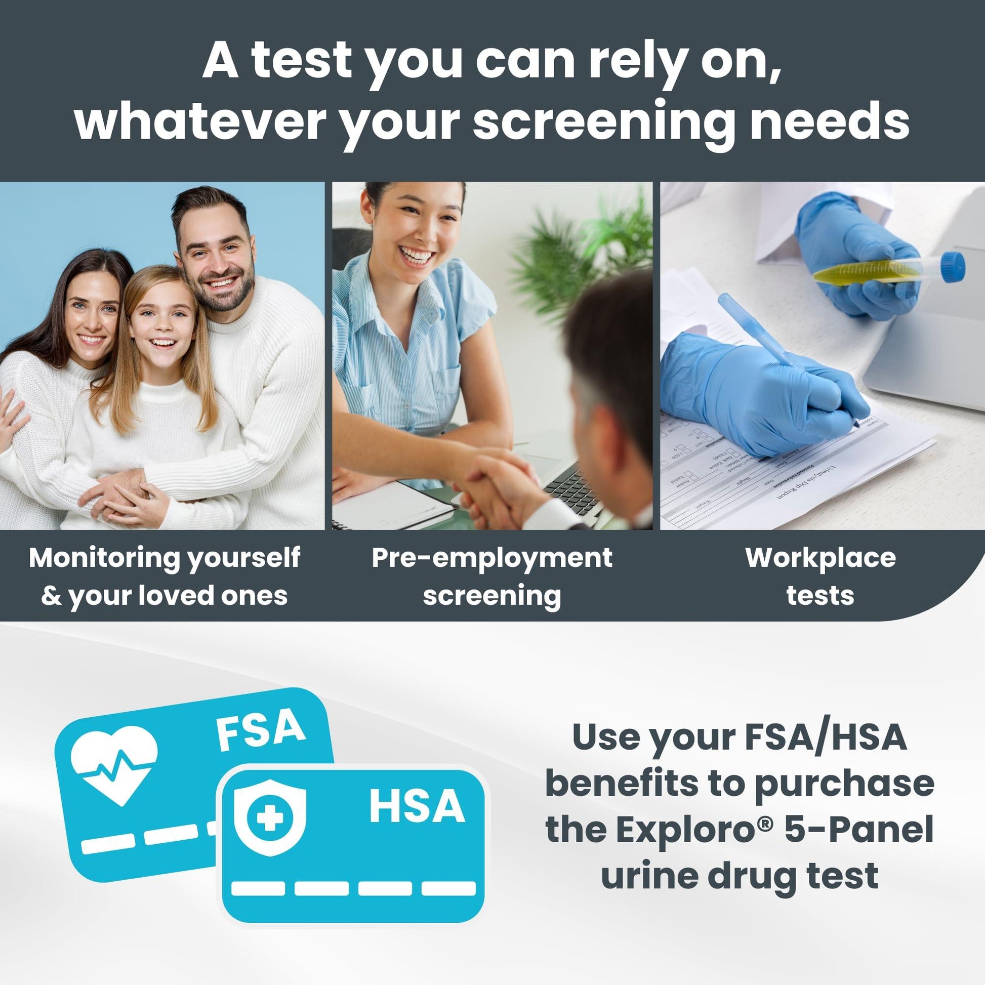 5-Panel Urine Drug Test. 5 Dip-Cards - Exploro