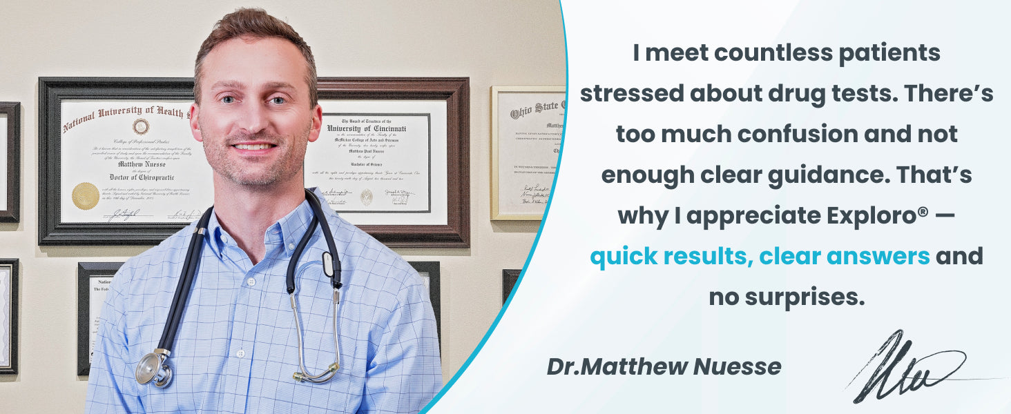 Doctor explains drug test guide THC test clear results fast accurate no surprises Exploro trusted