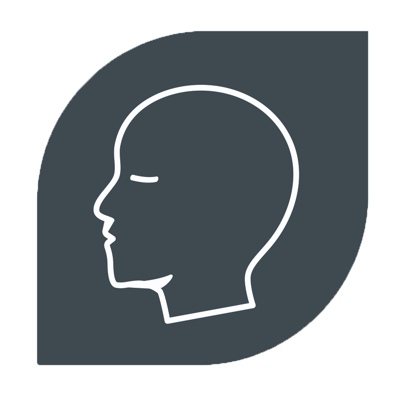 Icon of a man's face, symbolizing male identity or user profile.
