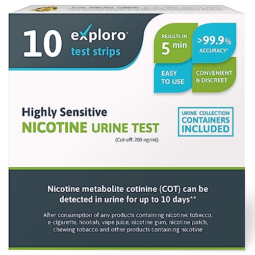 Nicotine Urine Test for Home 10 Strips 200 ng ml Exploro