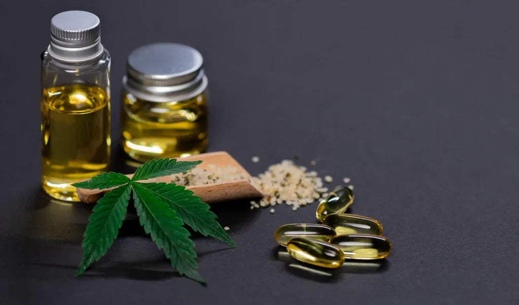 Multiple CBD and THC products on the table 
