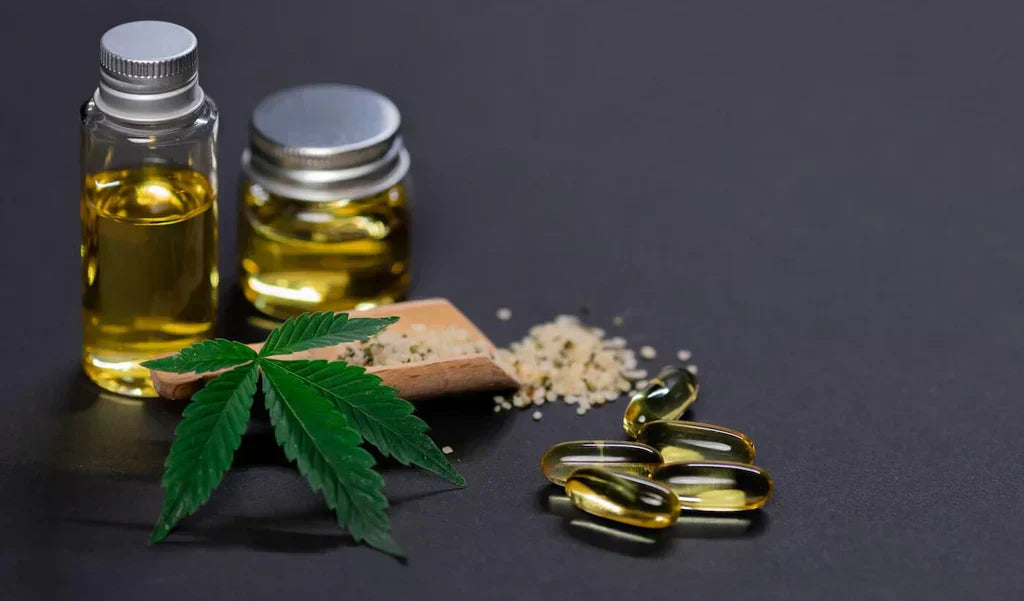 Multiple CBD and THC products on the table 