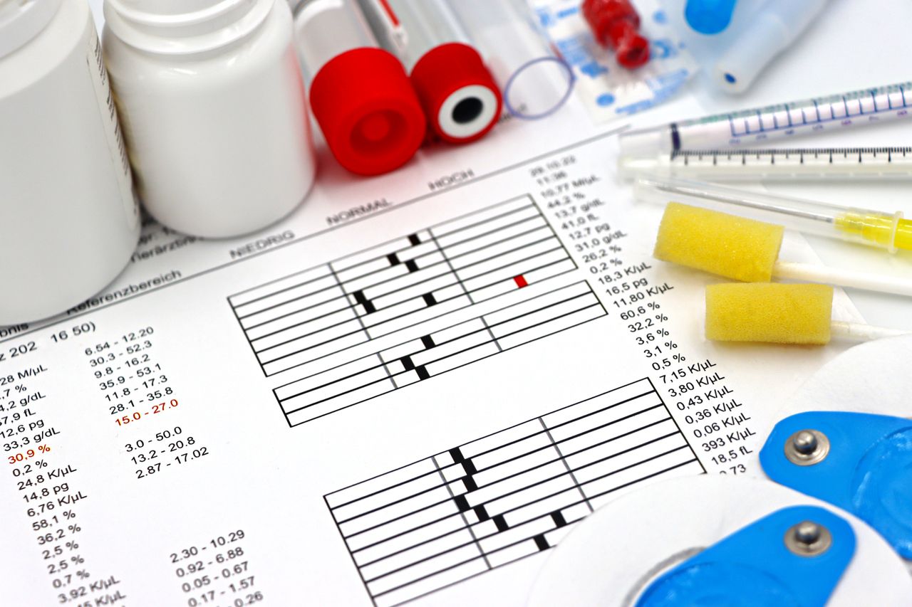 Drug test results with codes and numbers