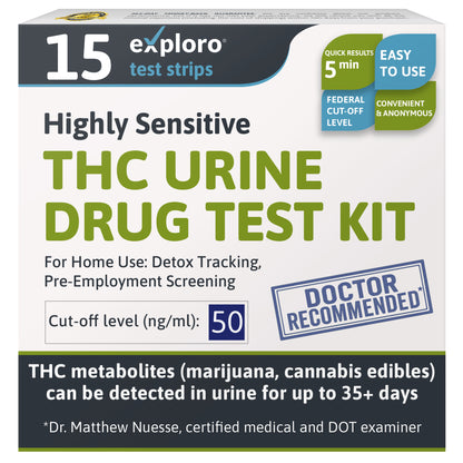Exploro THC urine drug test kit for pre employment testing medical approved