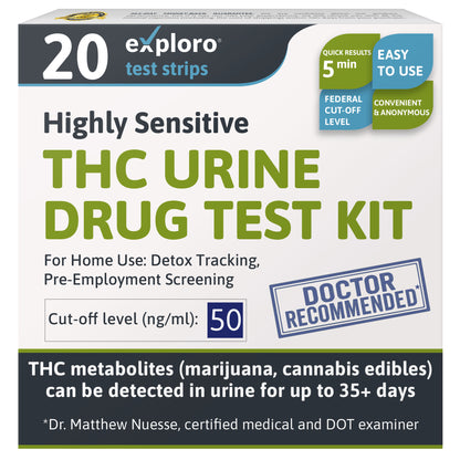 Exploro THC urine drug test kit for pre employment testing medical approved
