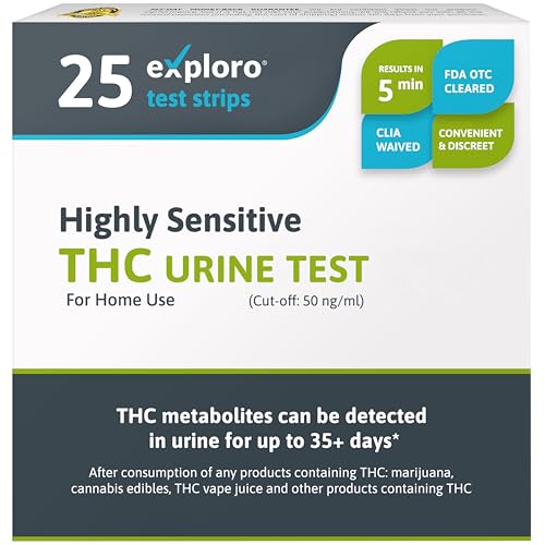 THC Urine Drug Test Kit, 25 Strips, 50 ng/ml