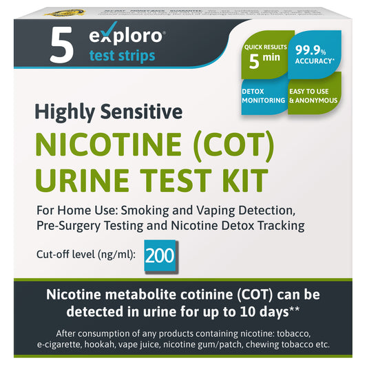 Nicotine Urine Tests for Home, 5 Strips, 200 ng/ml