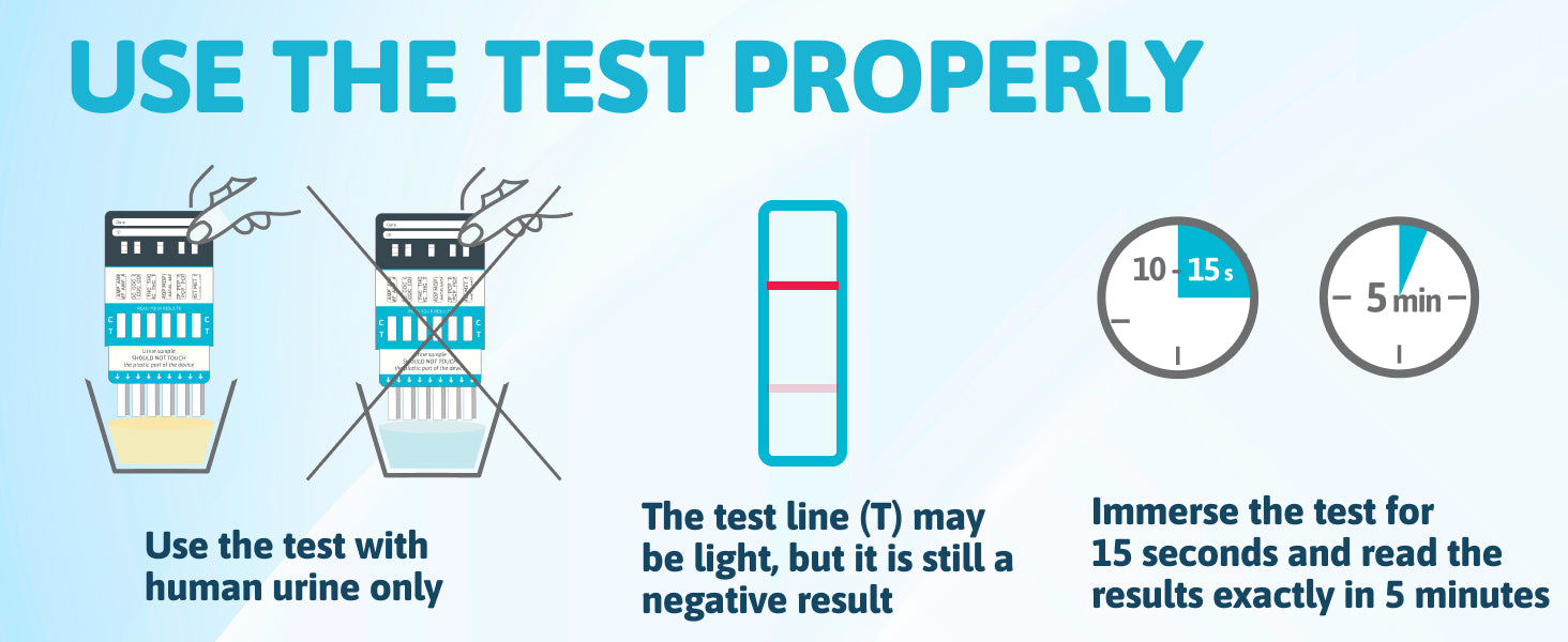dip test wait read result clear faint line means negative test strip instrucciones simples
