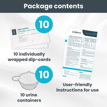 5-Panel Urine Drug Test. 10 Dip-Cards