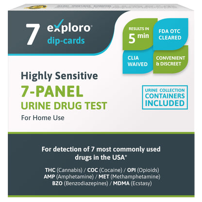 7-Panel Urine Drug Test. 7 Dip-Cards with Cups.