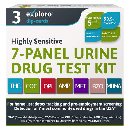7-Panel Urine Drug Test. 3 Dip-Cards. - Exploro