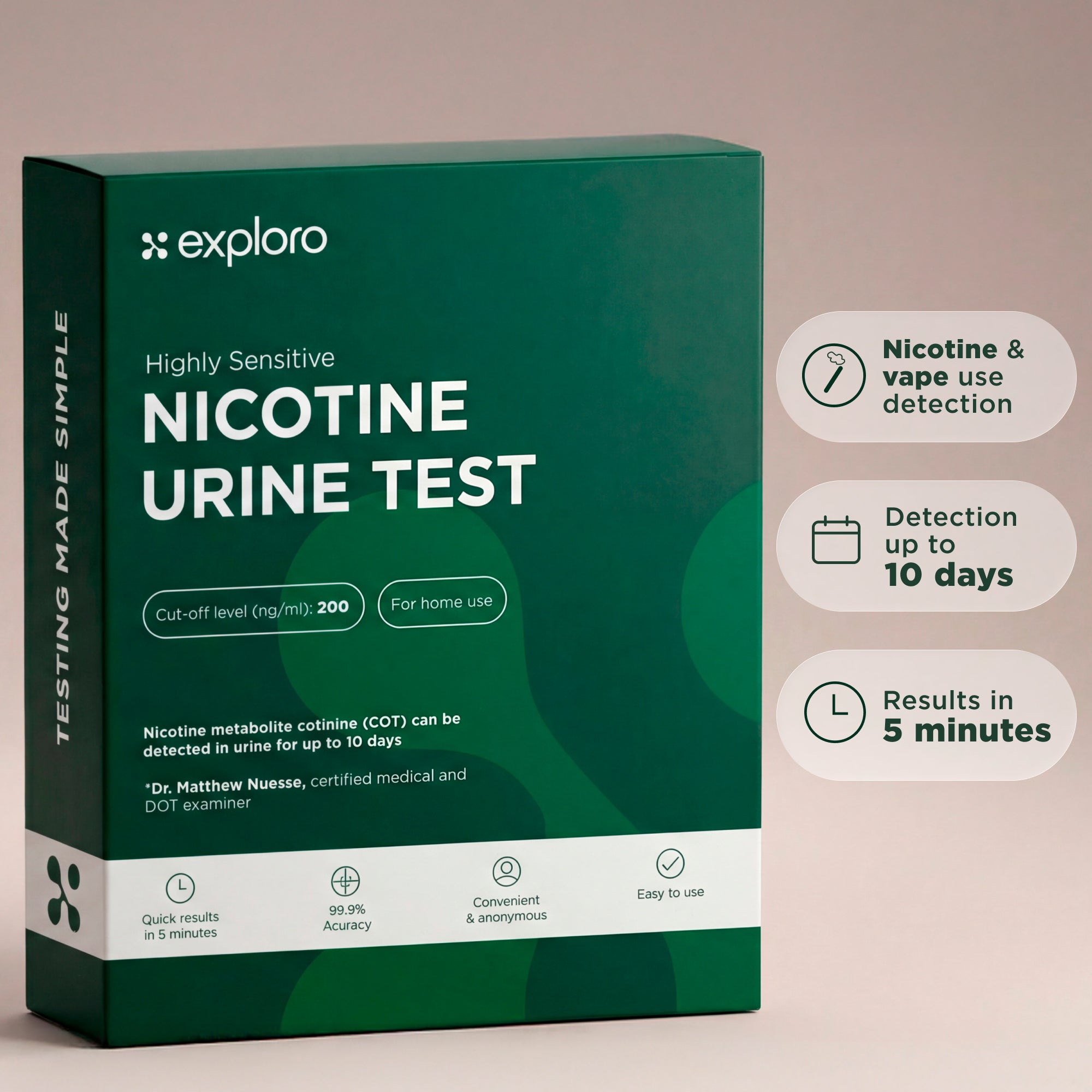 Nicotine (Cotinine) Urine Test, 15 Strips