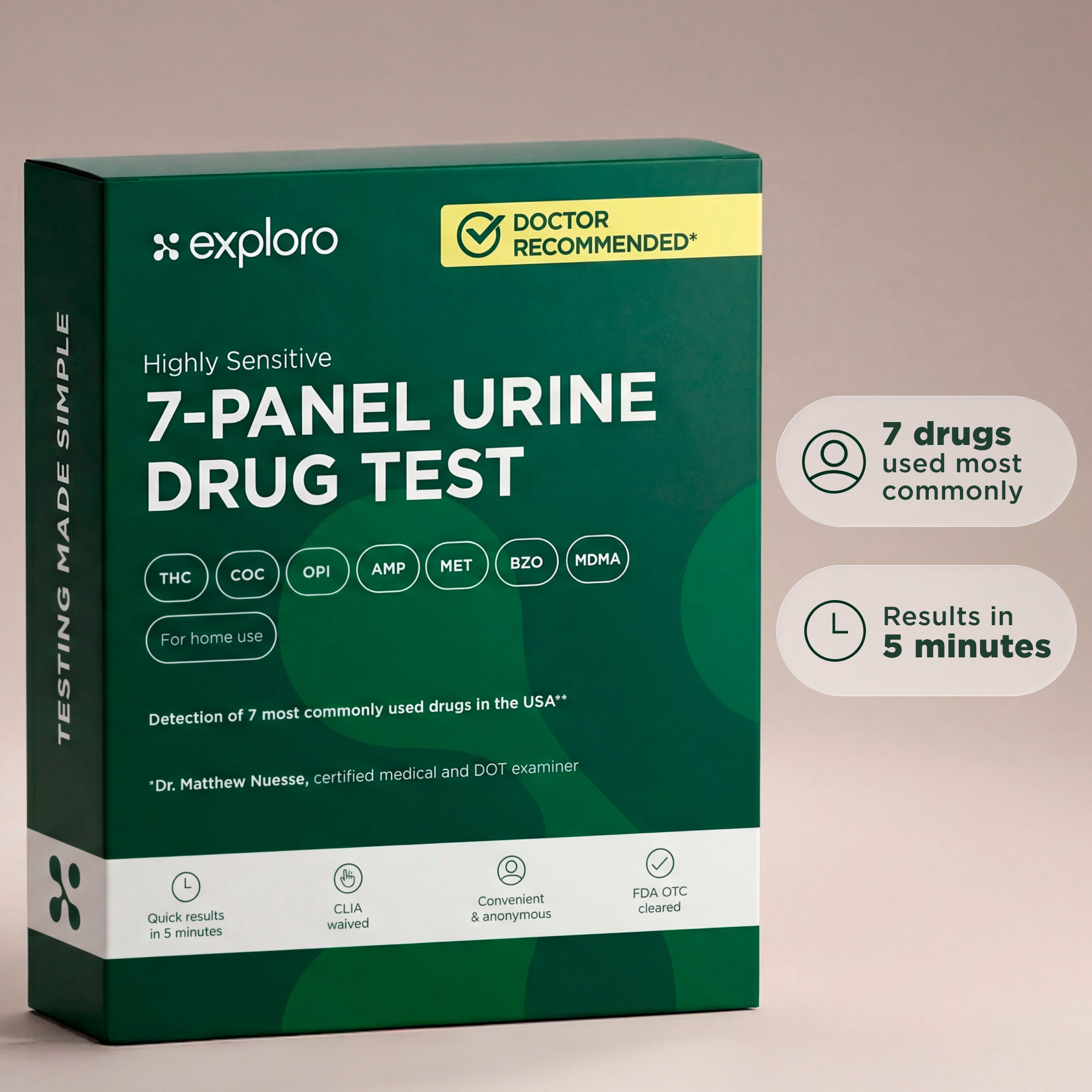 7-Panel Urine Drug Test, 15 Dip-Cards
