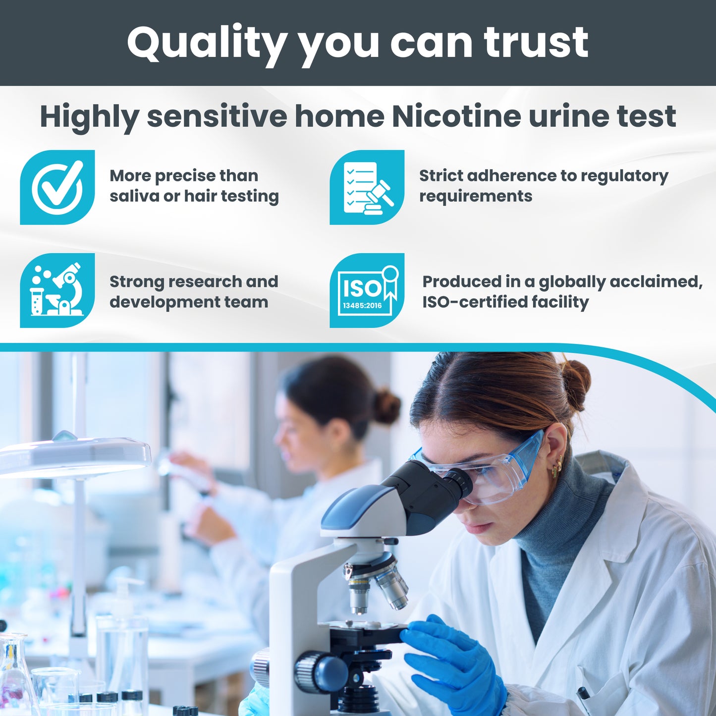 Nicotine Urine Test for Home, 10 Strips, 200 ng/ml