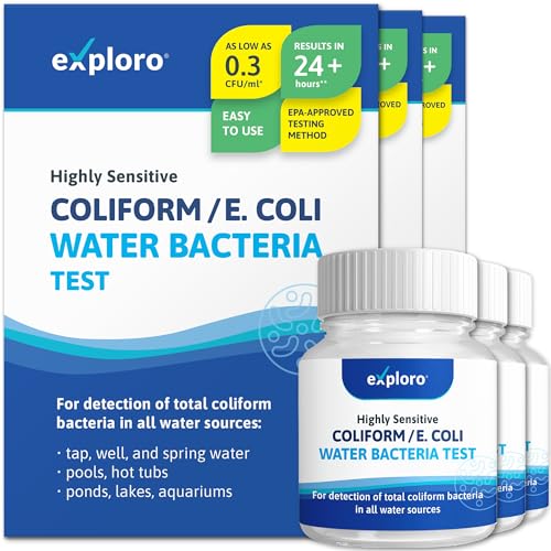 Home Tap & Well Water Bacteria Testing Kit 3 pcs (Coliform/E. Coli).
