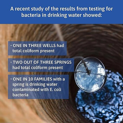 Home Tap & Well Water Bacteria Testing Kit 3 pcs (Coliform/E. Coli).
